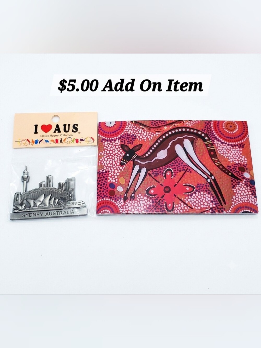 Sydney Australia Magnet & Phil Narkle Indigenous Kangaroo Notepad Set